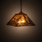 Meyda Lighting Alpine 22" 2-Light Rust Pendant Light With Amber Mica Shade Glass