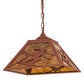 Meyda Lighting Alpine 22" 2-Light Rust Pendant Light With Amber Mica Shade Glass