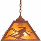 Meyda Lighting Alpine 22" 2-Light Rust Pendant Light With Amber Mica Shade Glass