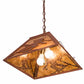 Meyda Lighting Alpine 22" 2-Light Rust Pendant Light With Amber Mica Shade Glass