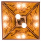 Meyda Lighting Alpine 22" 2-Light Rust Pendant Light With Amber Mica Shade Glass