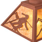 Meyda Lighting Alpine 22" 2-Light Rust Pendant Light With Amber Mica Shade Glass
