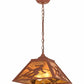 Meyda Lighting Alpine 22" 2-Light Rust Pendant Light With Amber Mica Shade Glass