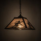 Meyda Lighting Alpine 22" 2-Light Textured Black Pendant Light With Silver Mica Shade Glass
