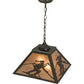 Meyda Lighting Alpine 22" 2-Light Timeless Bronze Pendant Light With Silver Mica Shade Glass