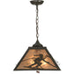 Meyda Lighting Alpine 22" 2-Light Timeless Bronze Pendant Light With Silver Mica Shade Glass