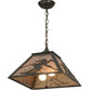 Meyda Lighting Alpine 22" 2-Light Timeless Bronze Pendant Light With Silver Mica Shade Glass