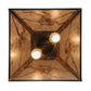 Meyda Lighting Alpine 22" 2-Light Timeless Bronze Pendant Light With Silver Mica Shade Glass
