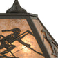 Meyda Lighting Alpine 22" 2-Light Timeless Bronze Pendant Light With Silver Mica Shade Glass