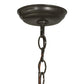 Meyda Lighting Alpine 22" 2-Light Timeless Bronze Pendant Light With Silver Mica Shade Glass