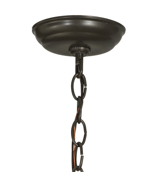 Meyda Lighting Alpine 22" 2-Light Timeless Bronze Pendant Light With Silver Mica Shade Glass