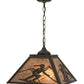 Meyda Lighting Alpine 22" 2-Light Timeless Bronze Pendant Light With Silver Mica Shade Glass