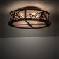 Meyda Lighting Alpine 22" 4-Light Cafe Noir Semi-flush Mount Light With Silver Mica Shade Glass