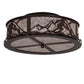 Meyda Lighting Alpine 22" 4-Light Cafe Noir Semi-flush Mount Light With Silver Mica Shade Glass