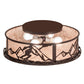 Meyda Lighting Alpine 22" 4-Light Cafe Noir Semi-flush Mount Light With Silver Mica Shade Glass