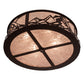Meyda Lighting Alpine 22" 4-Light Cafe Noir Semi-flush Mount Light With Silver Mica Shade Glass