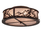 Meyda Lighting Alpine 22" 4-Light Cafe Noir Semi-flush Mount Light With Silver Mica Shade Glass