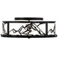 Meyda Lighting Alpine 22" 4-Light Textured Black Flush Mount Light With White Statuario Idalight Shade Glass
