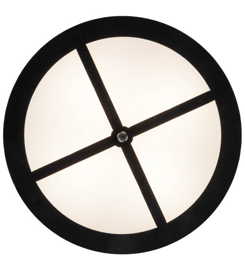 Meyda Lighting Alpine 22" 4-Light Textured Black Flush Mount Light With White Statuario Idalight Shade Glass