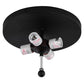 Meyda Lighting Alpine 22" 4-Light Textured Black Flush Mount Light With White Statuario Idalight Shade Glass
