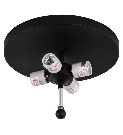 Meyda Lighting Alpine 22" 4-Light Textured Black Flush Mount Light With White Statuario Idalight Shade Glass