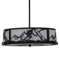 Meyda Lighting Alpine 22" 4-Light Textured Black Inverted Pendant Light With White Statuario Idalight Shade