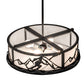 Meyda Lighting Alpine 22" 4-Light Textured Black Inverted Pendant Light With White Statuario Idalight Shade