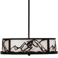 Meyda Lighting Alpine 22" 4-Light Textured Black Inverted Pendant Light With White Statuario Idalight Shade