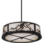 Meyda Lighting Alpine 22" 4-Light Textured Black Inverted Pendant Light With White Statuario Idalight Shade