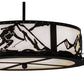 Meyda Lighting Alpine 22" 4-Light Textured Black Inverted Pendant Light With White Statuario Idalight Shade