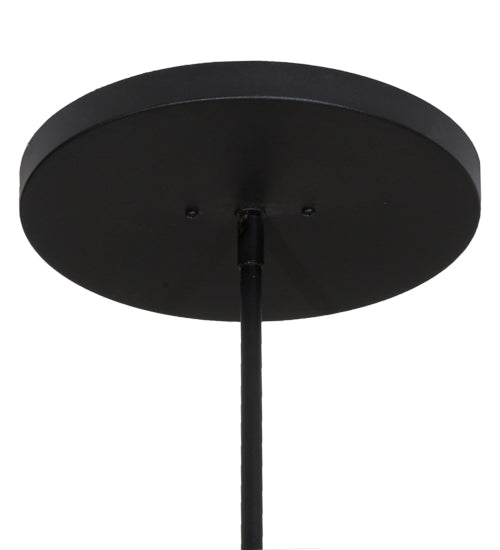 Meyda Lighting Alpine 22" 4-Light Textured Black Inverted Pendant Light With White Statuario Idalight Shade