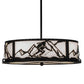 Meyda Lighting Alpine 22" 4-Light Textured Black Inverted Pendant Light With White Statuario Idalight Shade