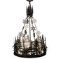 Meyda Lighting Alpine 22" 4-Light Textured Black & Steel Inverted Pendant Light With White Art Shade Glass