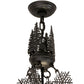 Meyda Lighting Alpine 22" 4-Light Textured Black & Steel Inverted Pendant Light With White Art Shade Glass