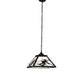 Meyda Lighting Alpine 23" 2-Light Textured Black Pendant Light With White Shade Glass