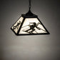 Meyda Lighting Alpine 23" 2-Light Textured Black Pendant Light With White Shade Glass