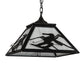 Meyda Lighting Alpine 23" 2-Light Textured Black Pendant Light With White Shade Glass