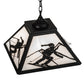 Meyda Lighting Alpine 23" 2-Light Textured Black Pendant Light With White Shade Glass