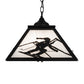 Meyda Lighting Alpine 23" 2-Light Textured Black Pendant Light With White Shade Glass