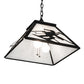Meyda Lighting Alpine 23" 2-Light Textured Black Pendant Light With White Shade Glass