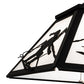 Meyda Lighting Alpine 23" 2-Light Textured Black Pendant Light With White Shade Glass
