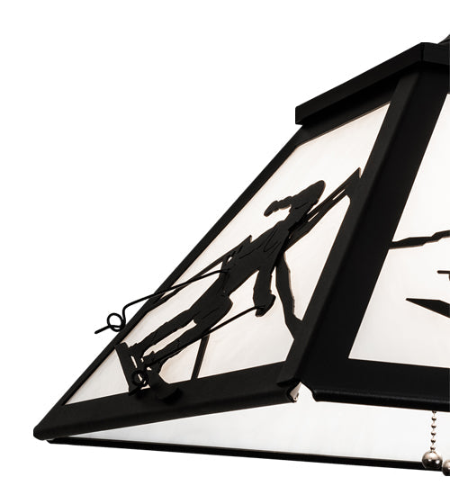 Meyda Lighting Alpine 23" 2-Light Textured Black Pendant Light With White Shade Glass