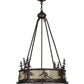 Meyda Lighting Alpine 23" 4-Light Mahogany Bronze Inverted Pendant Light With Beige Sahara Taupe Idalight Shade Glass
