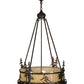 Meyda Lighting Alpine 23" 4-Light Mahogany Bronze Inverted Pendant Light With Beige Sahara Taupe Idalight Shade Glass