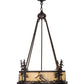 Meyda Lighting Alpine 23" 4-Light Mahogany Bronze Inverted Pendant Light With Beige Sahara Taupe Idalight Shade Glass