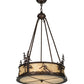 Meyda Lighting Alpine 23" 4-Light Mahogany Bronze Inverted Pendant Light With Beige Sahara Taupe Idalight Shade Glass