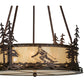 Meyda Lighting Alpine 23" 4-Light Mahogany Bronze Inverted Pendant Light With Beige Sahara Taupe Idalight Shade Glass
