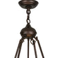 Meyda Lighting Alpine 23" 4-Light Mahogany Bronze Inverted Pendant Light With Beige Sahara Taupe Idalight Shade Glass