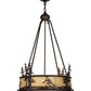 Meyda Lighting Alpine 23" 4-Light Mahogany Bronze Inverted Pendant Light With Beige Sahara Taupe Idalight Shade Glass
