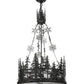 Meyda Lighting Alpine 23" 4-Light Textured Black Inverted Pendant Light With White Acrylic Shade